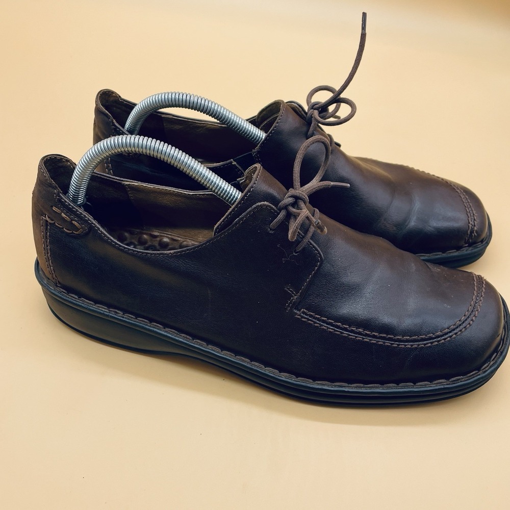 Josef Seibel Women Dark Brown Leather Oxford Shoe Size 43 US 11 Side Lace - Picture 3 of 9